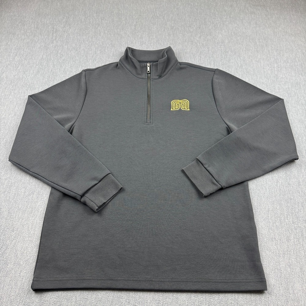 Brooks Brothers Sweatshirt Mens Medium Gray 1/4 Zip Pullover Logo Mock Neck